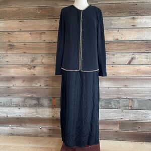 Vintage Russell Kemp New York Matching Cardigan Sweater and Maxi Dress Size M